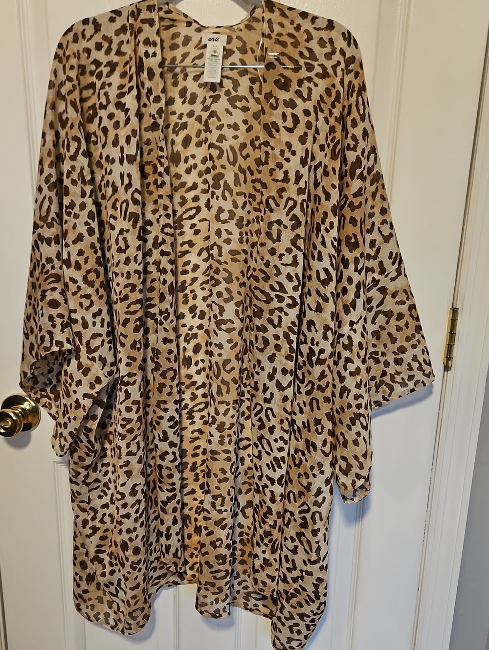 aerie  Lightweight Chiffon Animal Print Kimono Cover Up